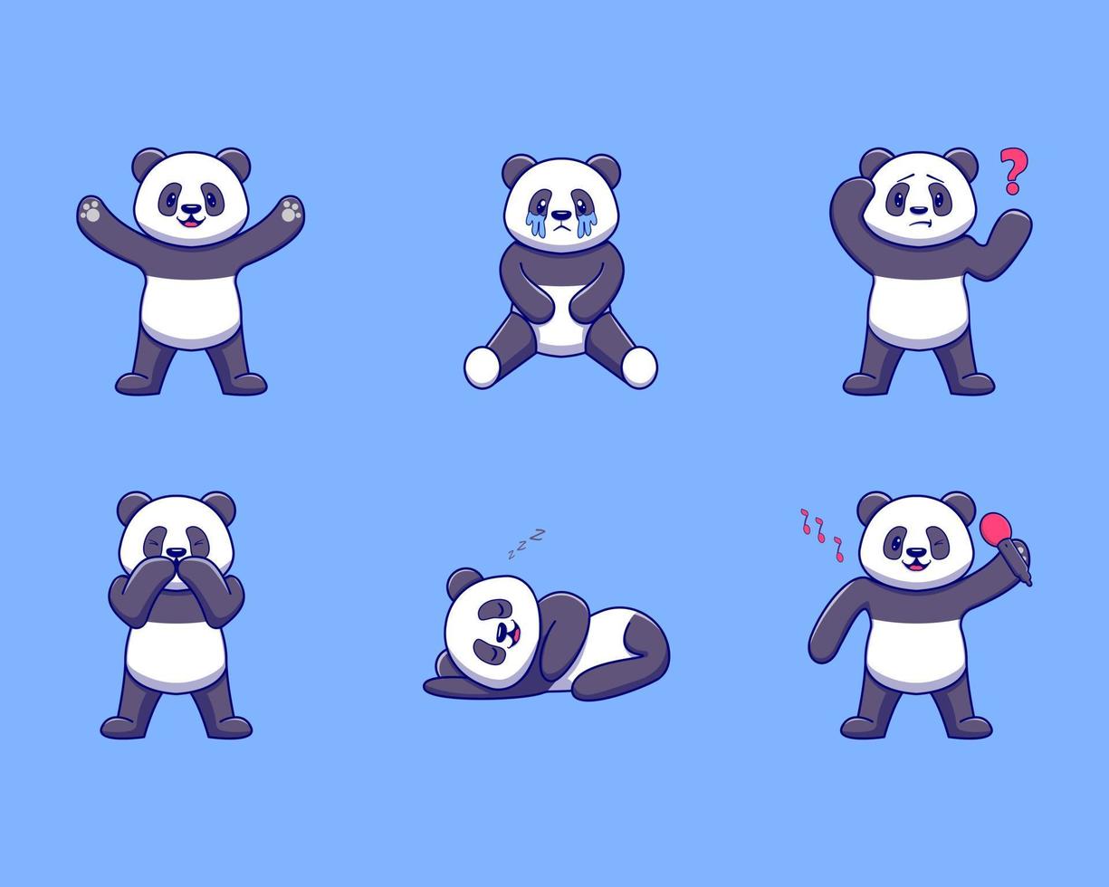 ilustração de panda fofo vetor