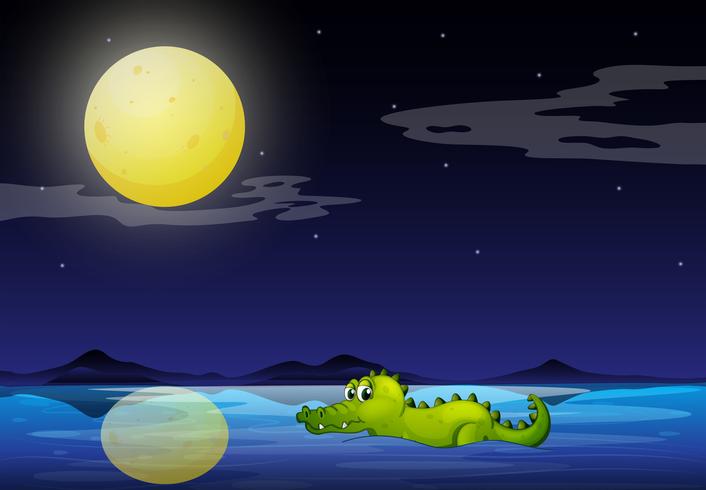 Um crocodilo no oceano vetor