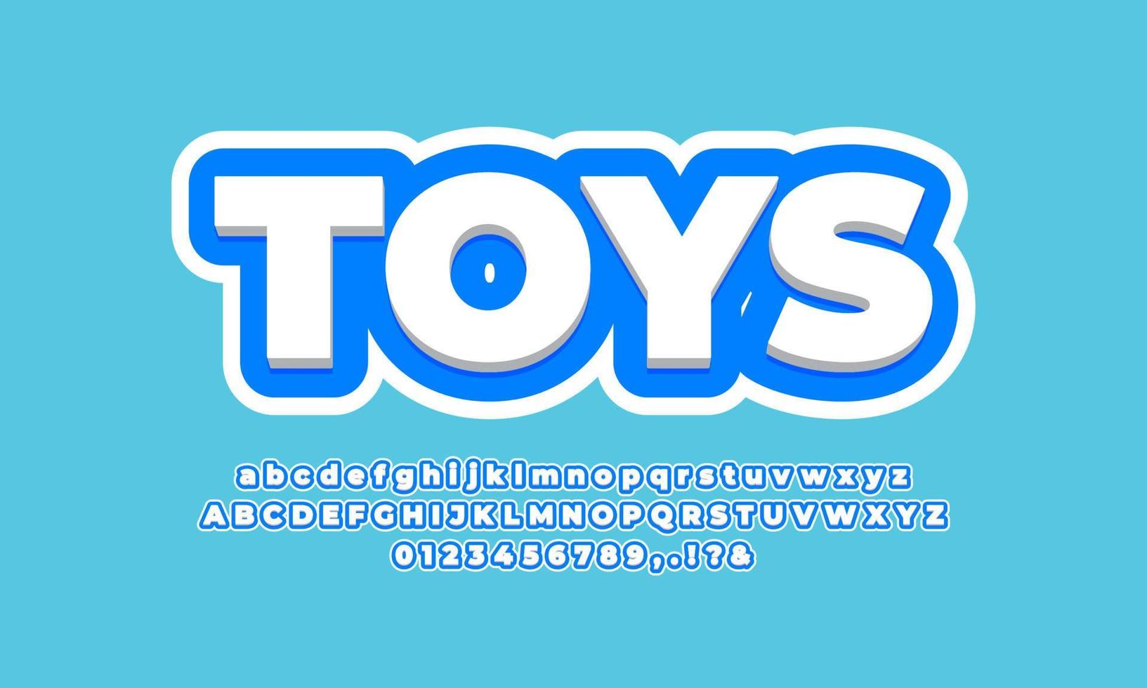 design de efeito de texto colorido de brinquedos vetor