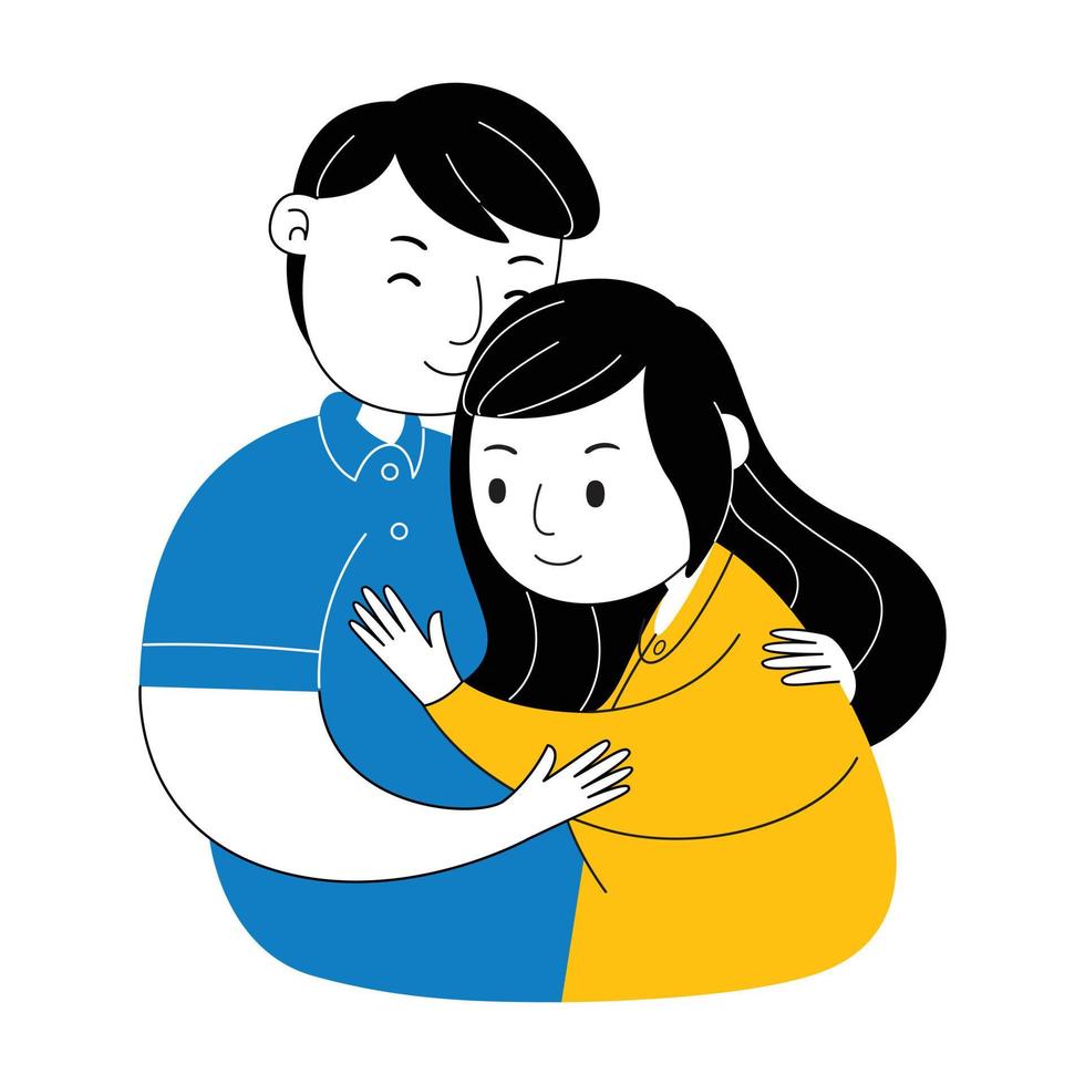 ilustração de dia dos namorados plana de casal vetor