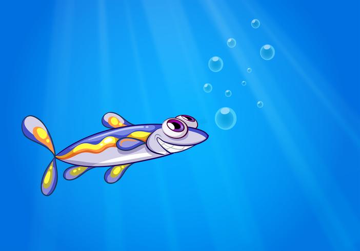 Um peixe sob o mar vetor
