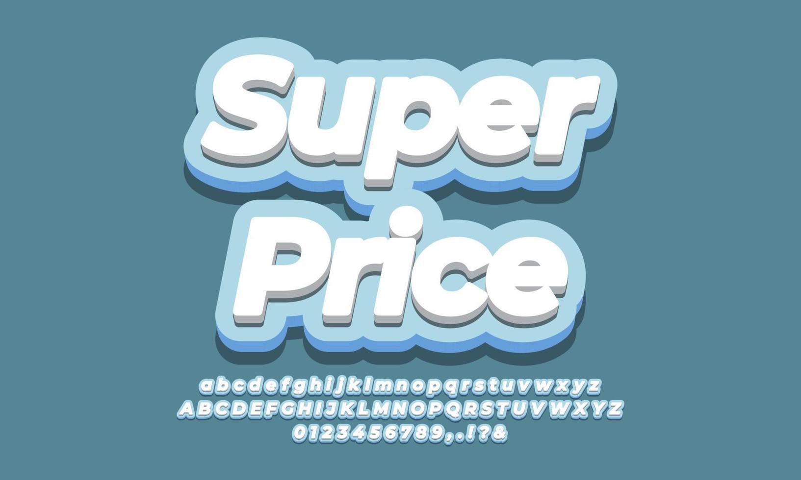 modelo azul 3d de promoção de desconto de venda super preço vetor