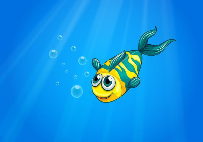 Um peixe nadando no mar vetor