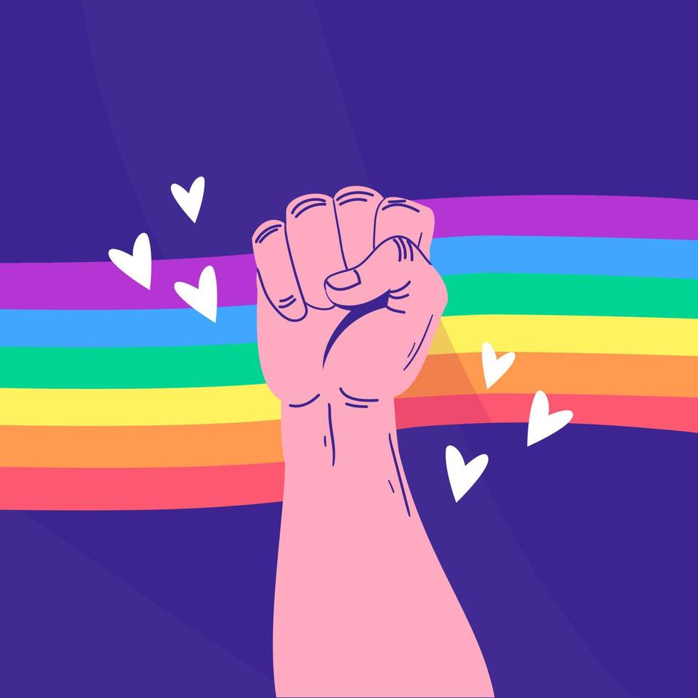 orgulho feliz. conceito lgbt. amor vence. ilustração em vetor eps10.