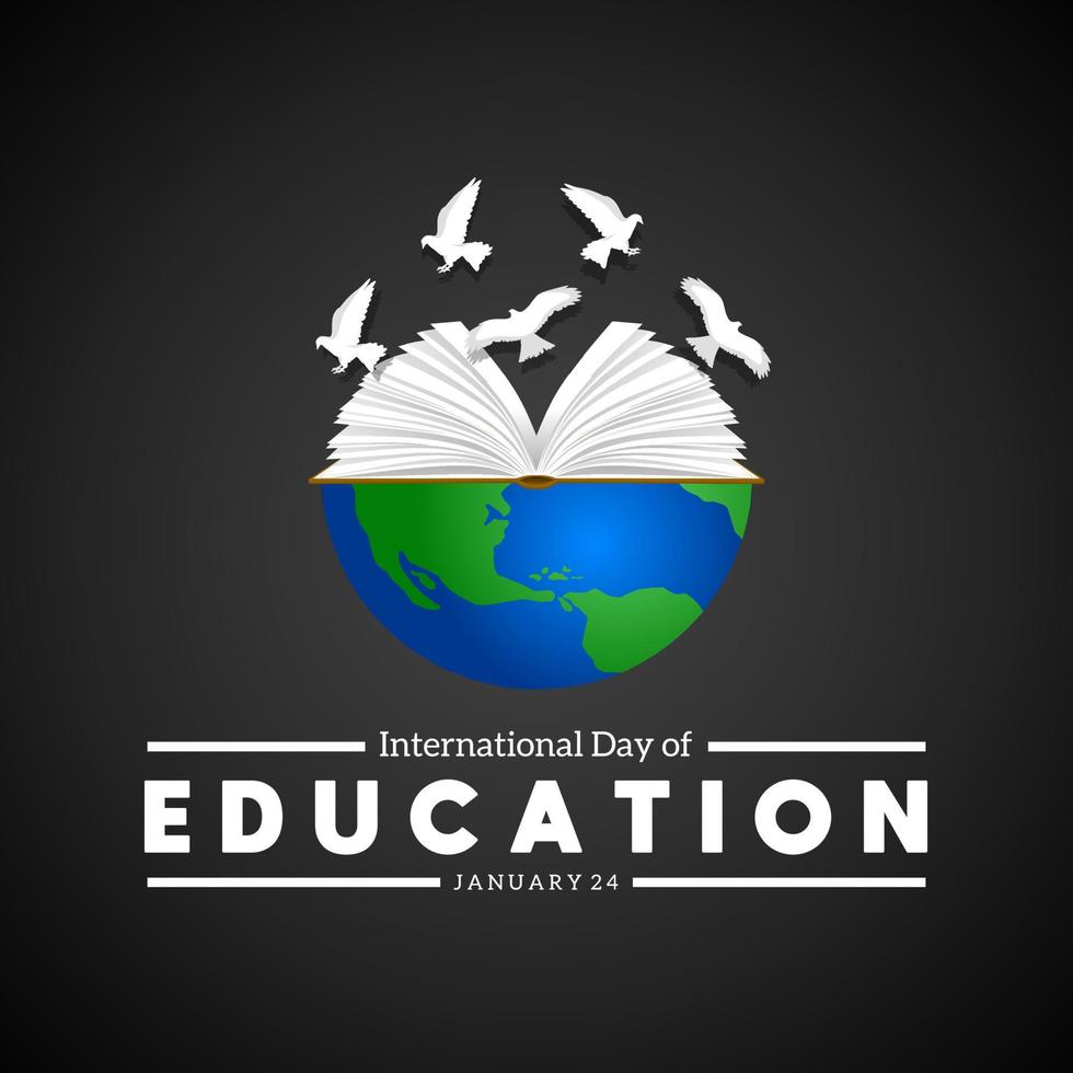 modelo de tema do dia internacional da educação vetor