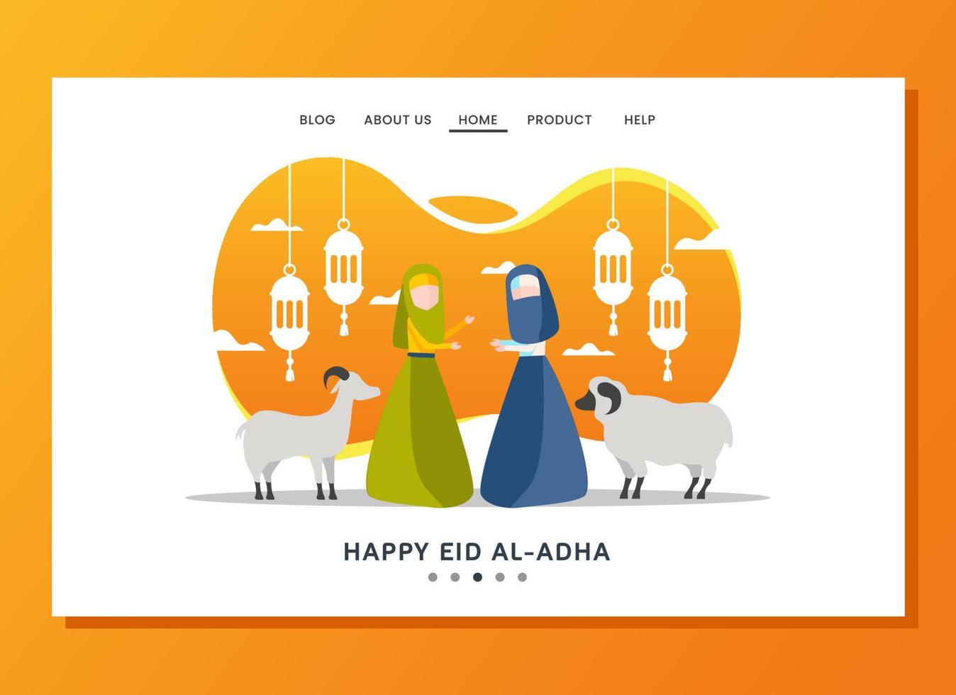 conceito de página de destino eid al adha vetor