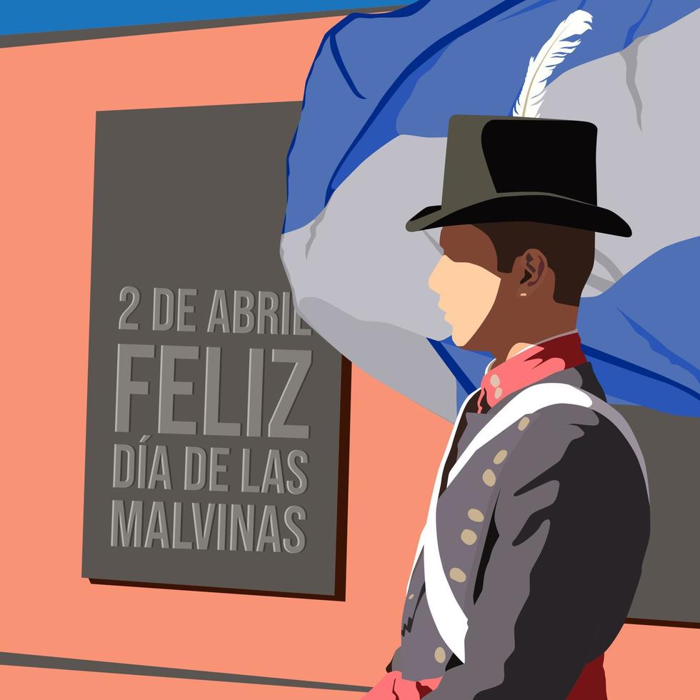 projeto de plano de fundo do dia das malvinas. ilustração vetorial. vetor