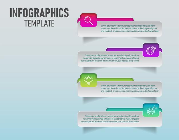 O vetor do modelo de infográficos coloridos para o seu planejamento de negócios