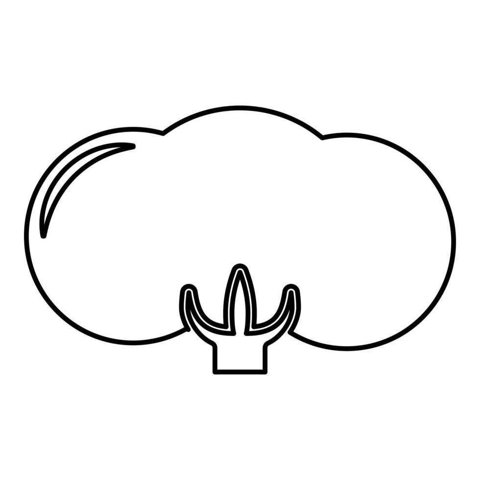 ícone de contorno de contorno de botão de flor de algodão ilustração de vetor de cor preta imagem de estilo plano