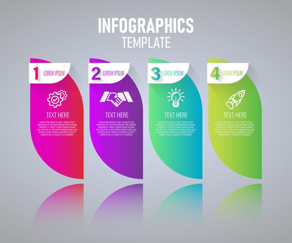 Projeto colorido do molde de Infographics, elementos abstratos do grah com etapas. ilustração do vetor