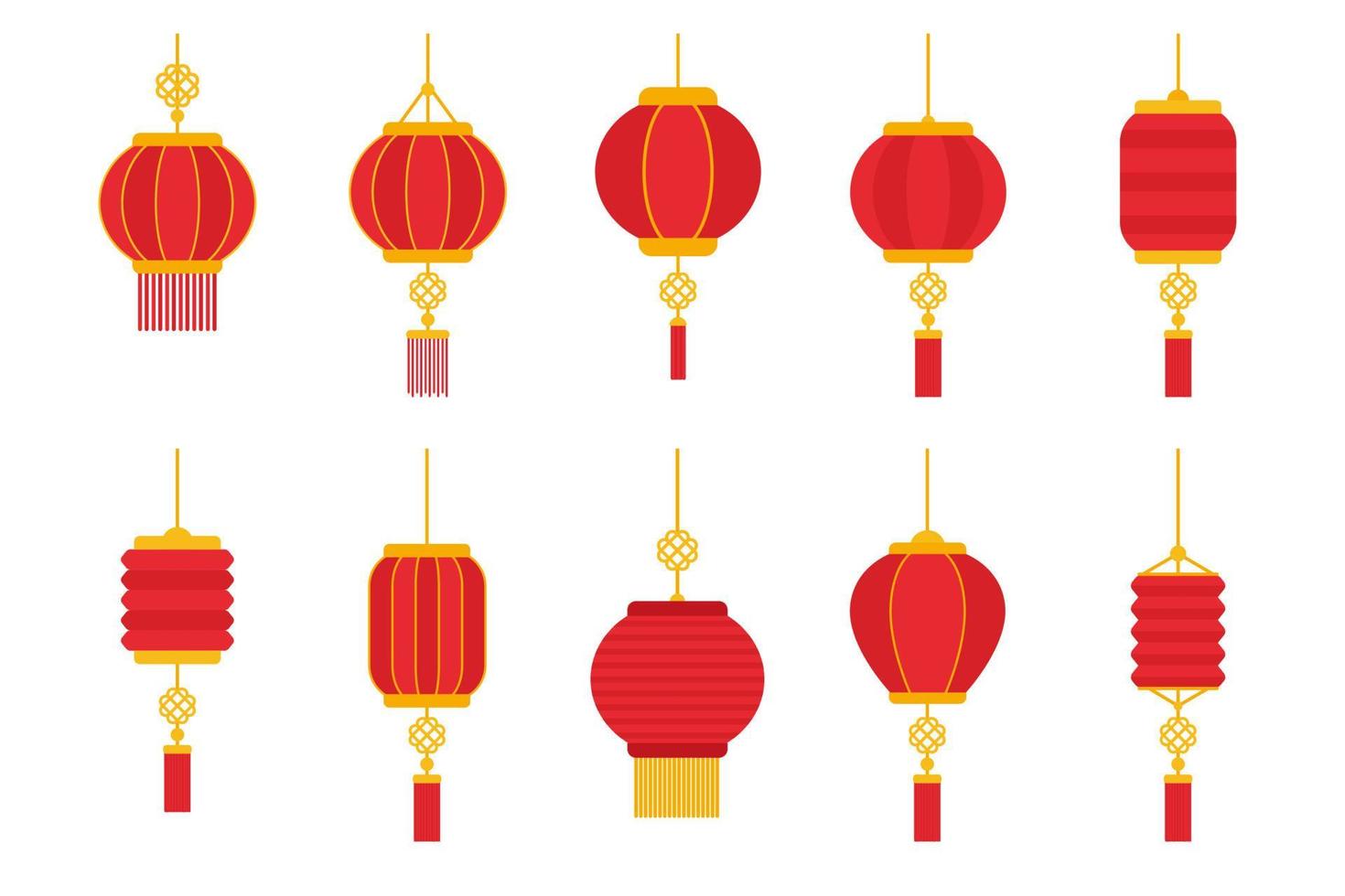 elemento de lanterna chinesa redonda vermelha para decoração do ano novo chinês vetor