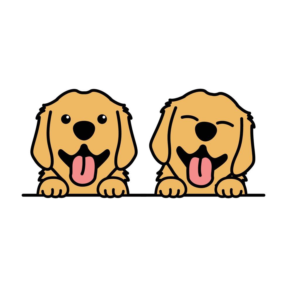 desenho de cachorrinho fofo golden retriever, ilustração vetorial vetor