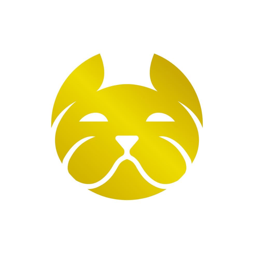 logotipo de cabeça de buldogue dourado vetor