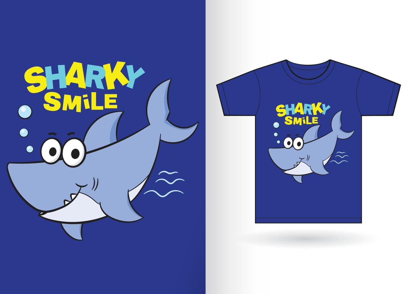 desenho de tubarão bonito para camiseta vetor