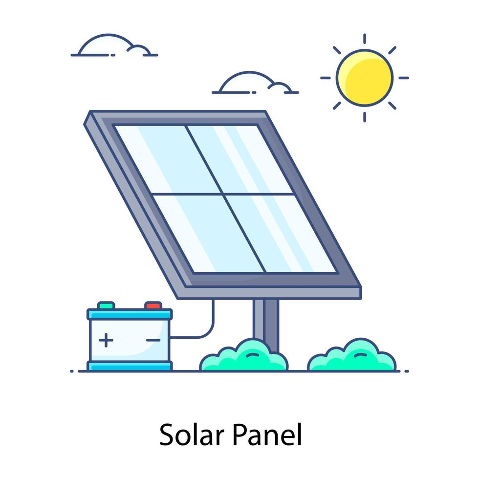 ícone conceitual de painel solar, célula solar vetor