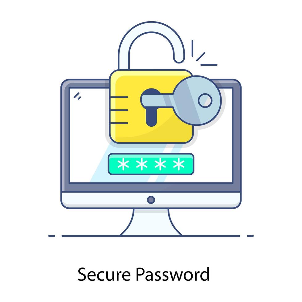 ícone plano conceitual de senha segura, vetor editável