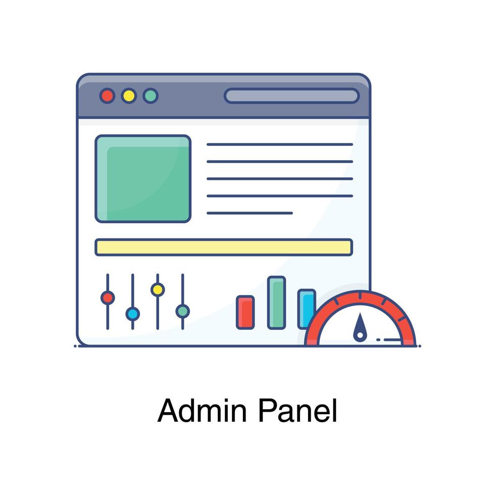 um ícone do painel de administração, vetor editável plano