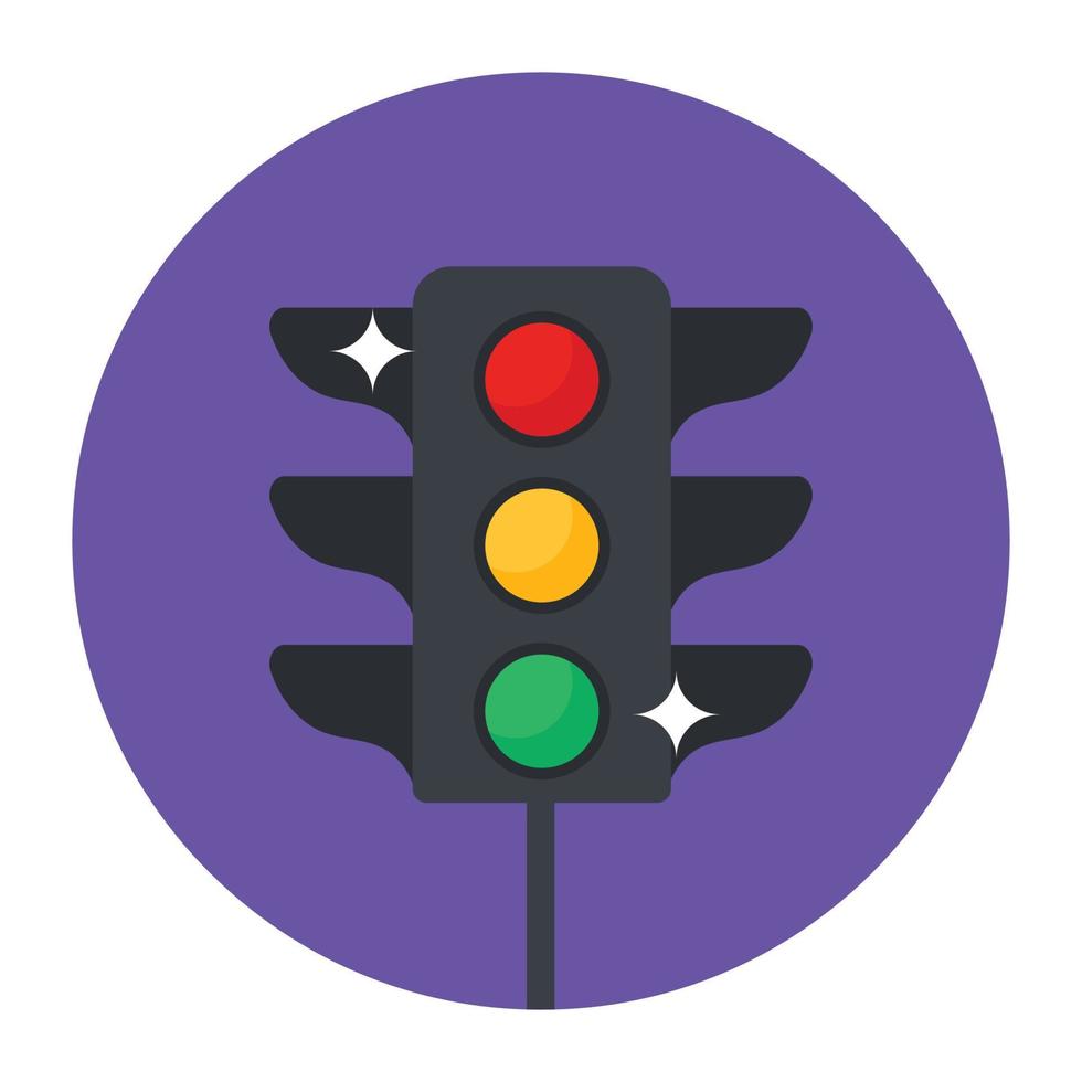 sinais de trânsito ou vetor de semáforos em design plano