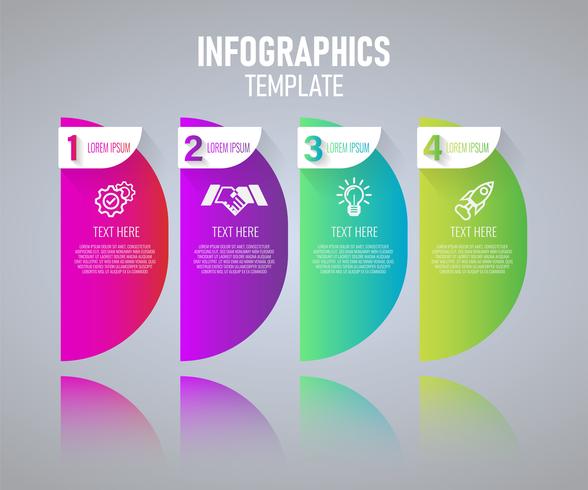 Modelo de design de infográficos colorido vetor