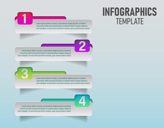 vetor de modelo de infográficos coloridos para seu planejamento de negócios com 4 etapas