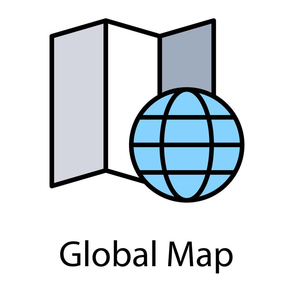 conceitos de mapa global vetor