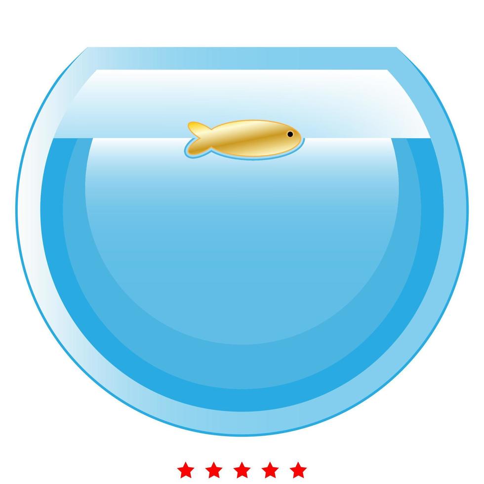 peixe no ícone redondo do aquário. estilo simples vetor