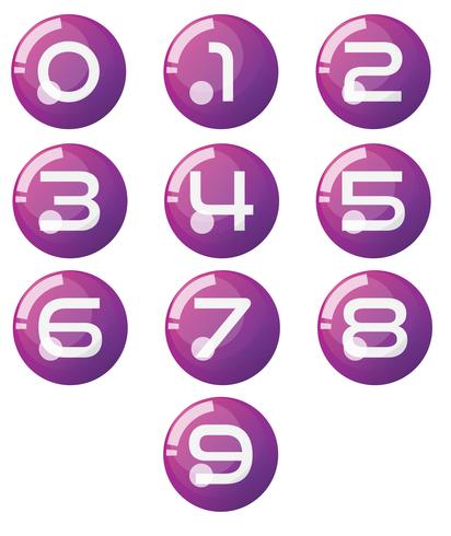 Vetor de número de zero a nove com bolas 3d realistas