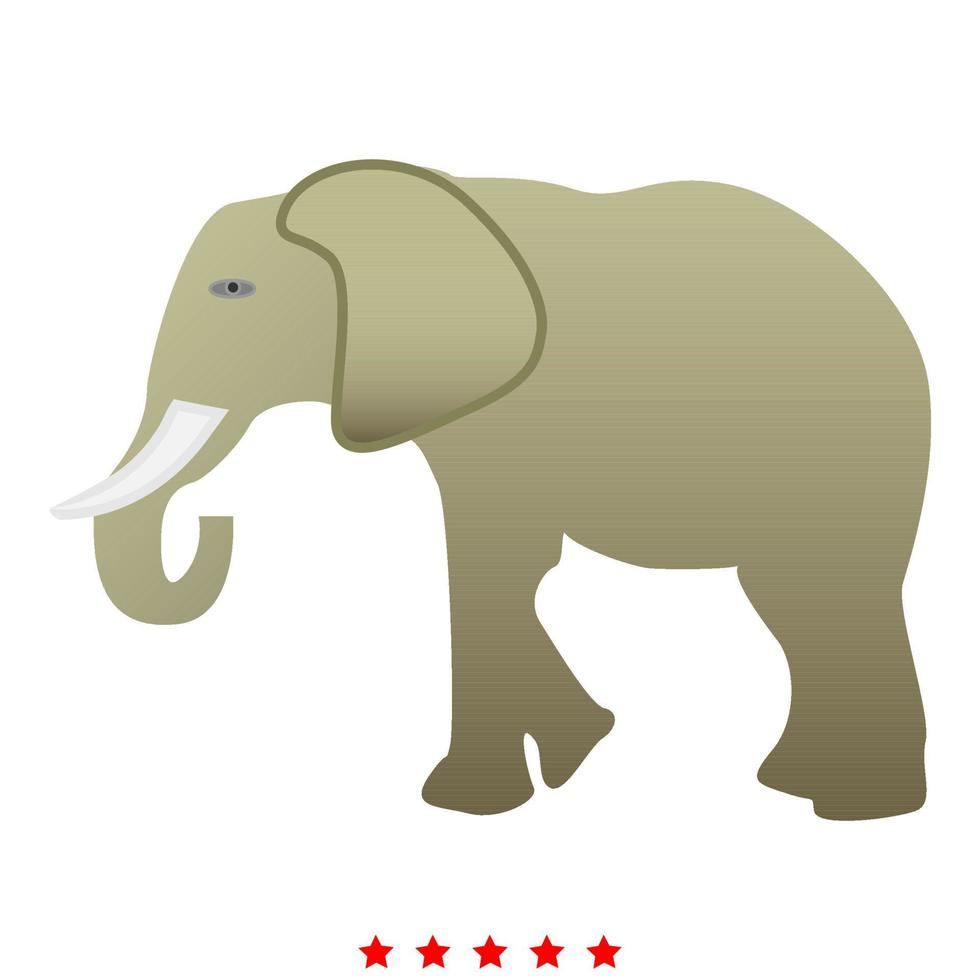 estilo de preenchimento de cor de ilustração de ícone de elefante vetor