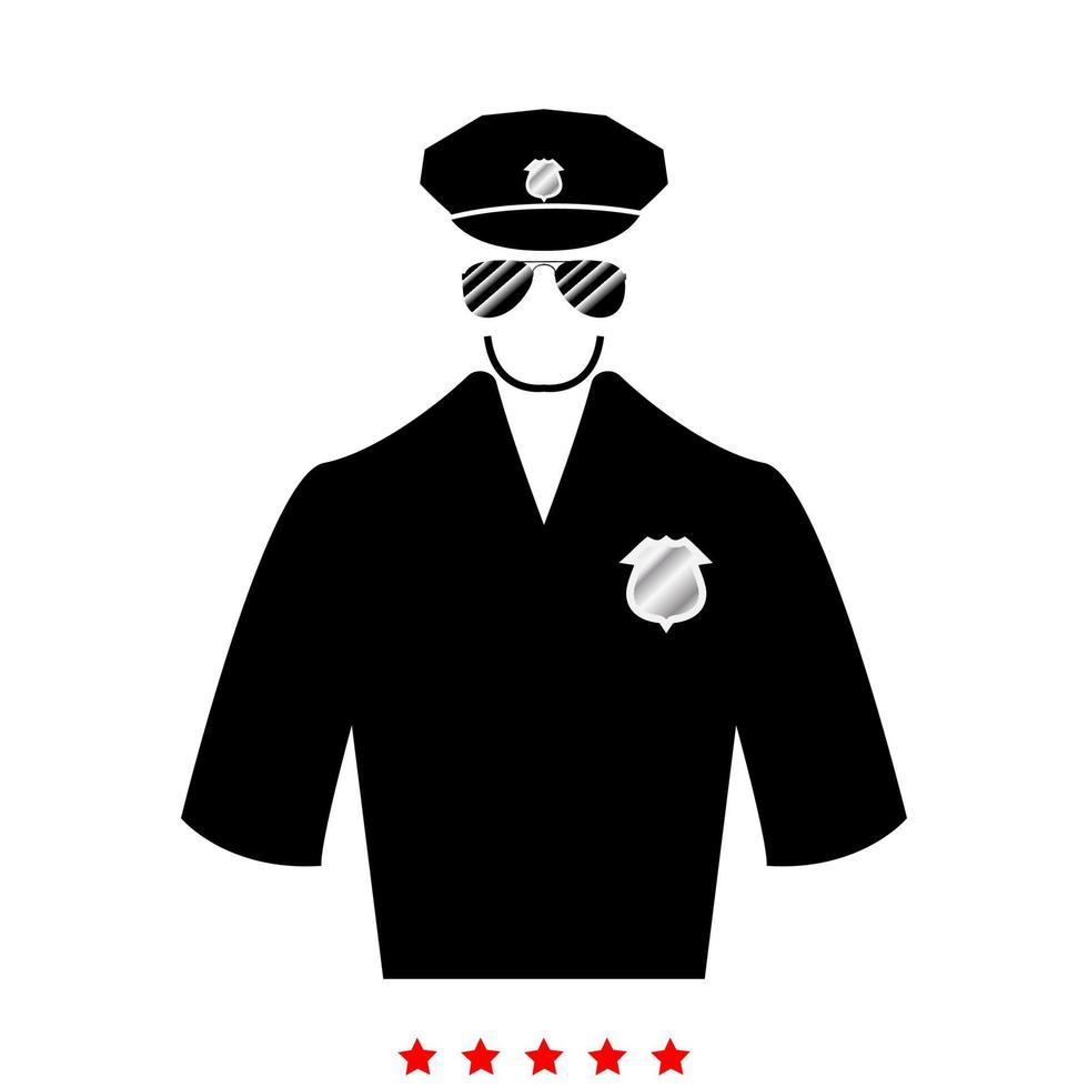 ícone da polícia. estilo simples vetor
