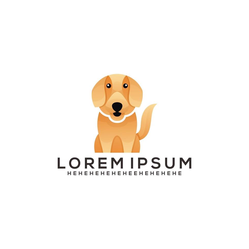 ilustração de design de logotipo de estilo gradiente de logotipo de cachorro vetor