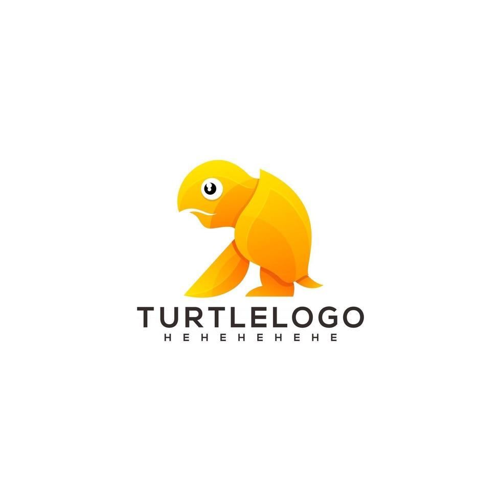 ilustração de design de logotipo colorido de tartaruga vetor