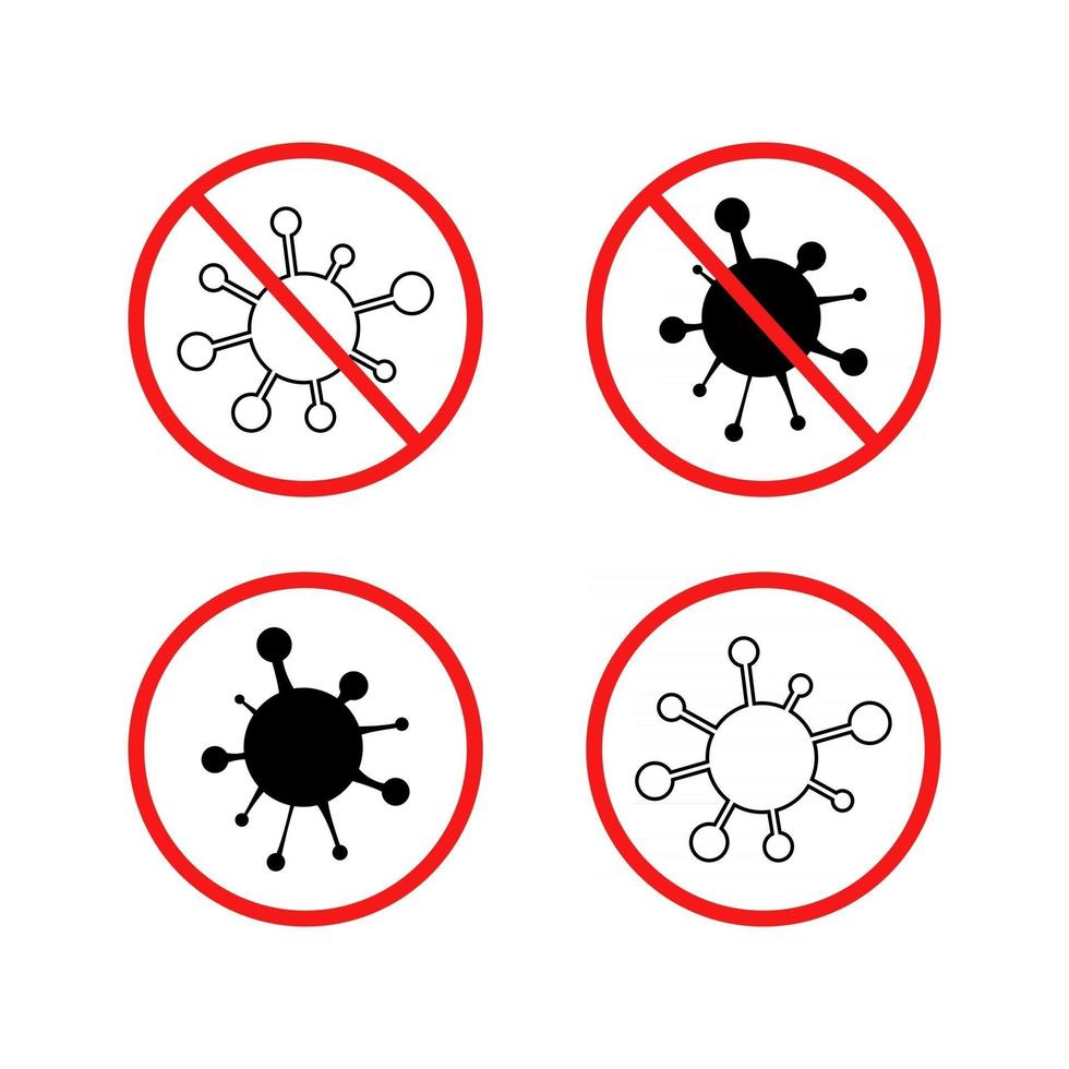 vírus. gripe. ícone de aviso de perigo, símbolo de sinal, patógeno. infecção por coronavírus covid. vetor