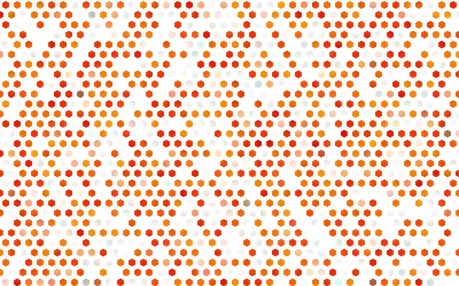 textura vector laranja claro com hexágonos coloridos.