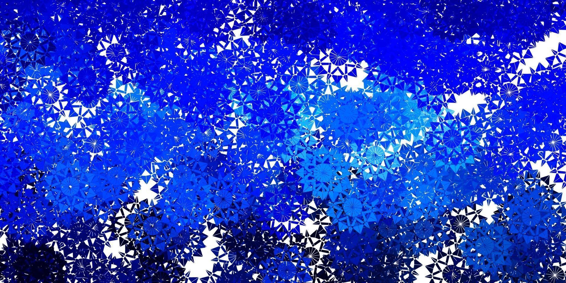 fundo vector azul claro com flocos de neve de Natal.