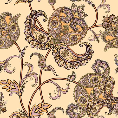 Floral fundo sem emenda. Ornamento Oriental. Padrão floral. vetor