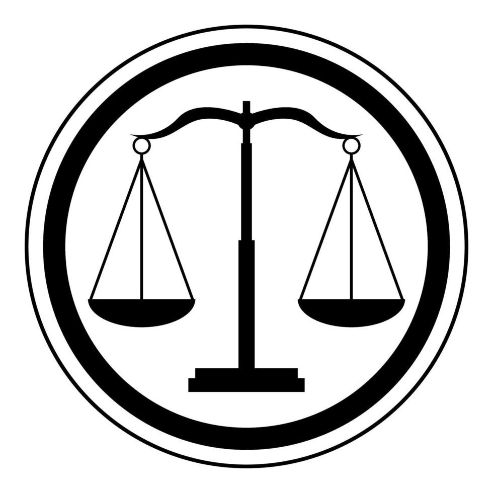 imagem vetorial de símbolo de escala legal vetor