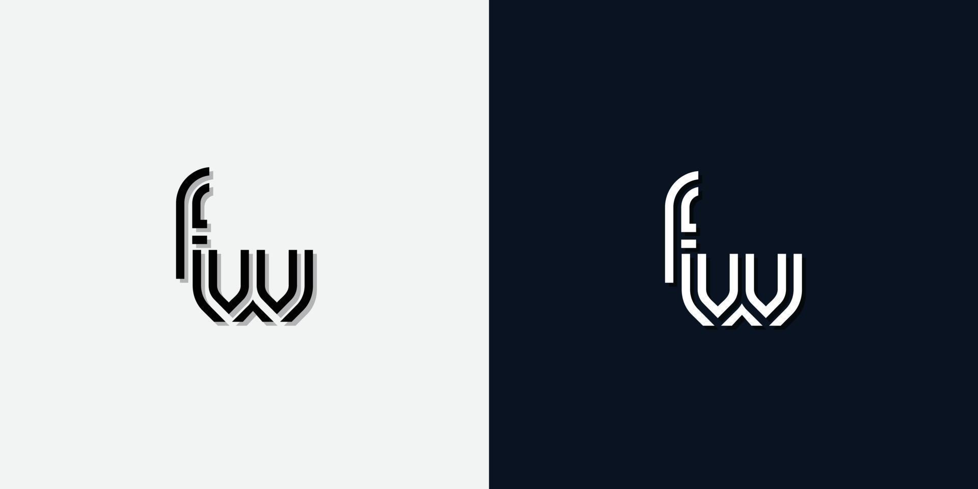 moderno abstrato letra inicial fw logotipo. vetor