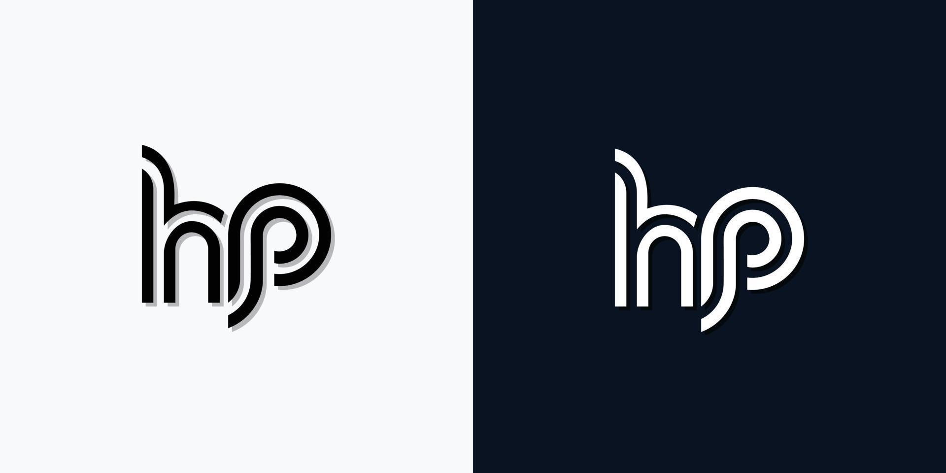 logotipo hp de letra inicial abstrata moderna. vetor