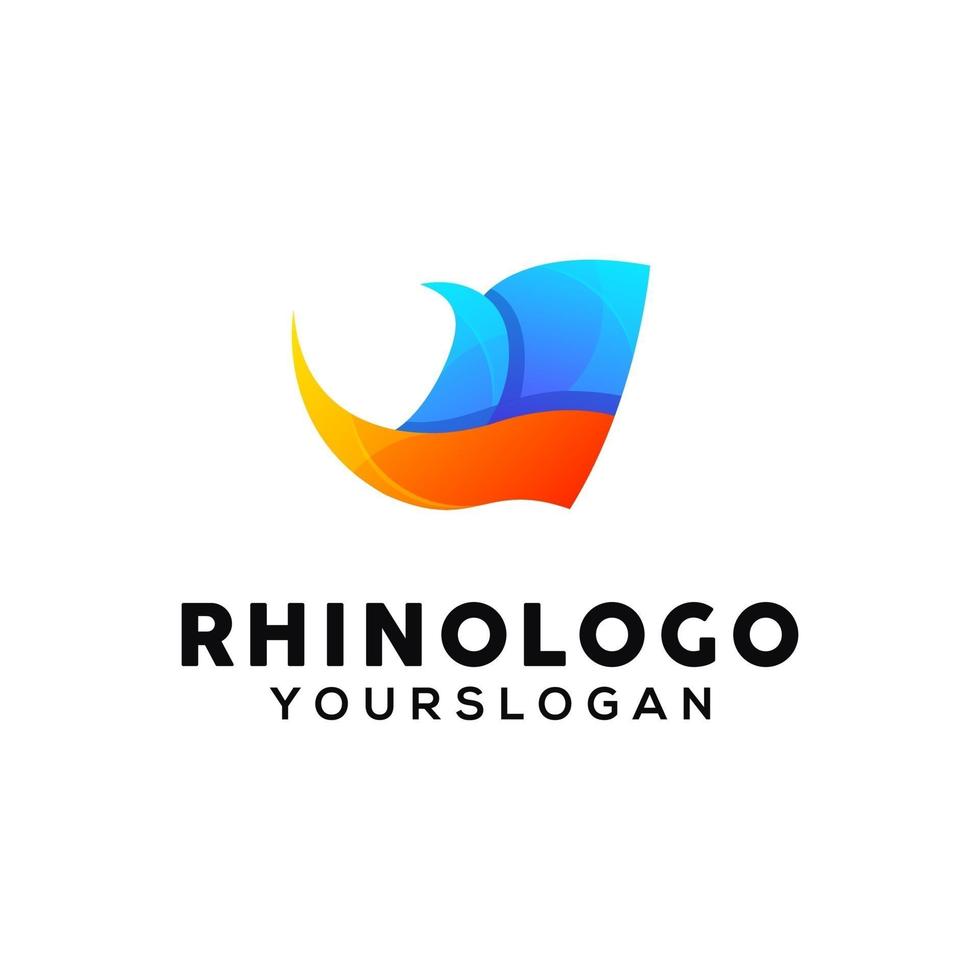 modelo de design de logotipo colorido de rinoceronte vetor