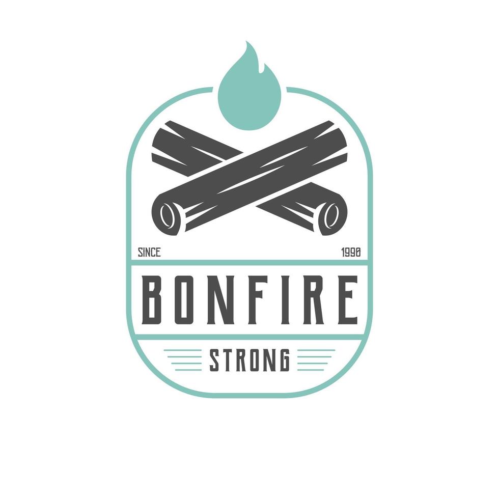 design de logotipo vintage bon fire vetor