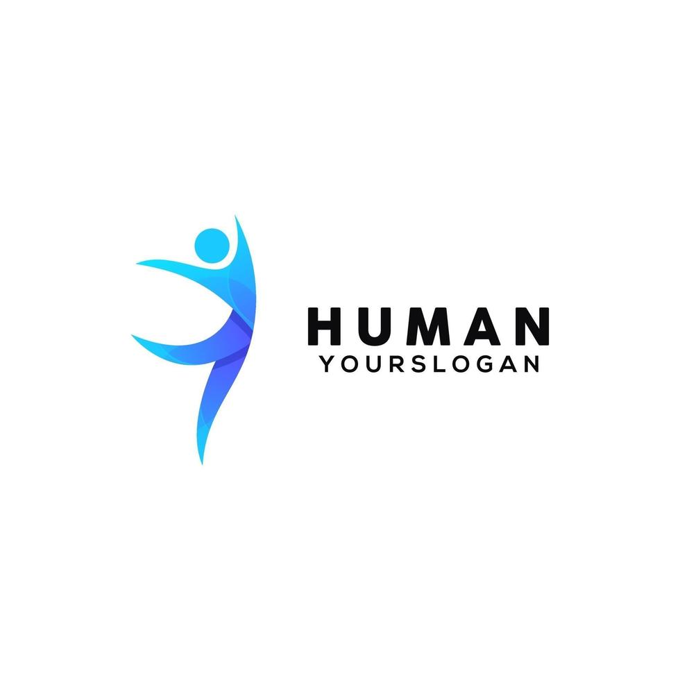 modelo de design de logotipo colorido humano vetor