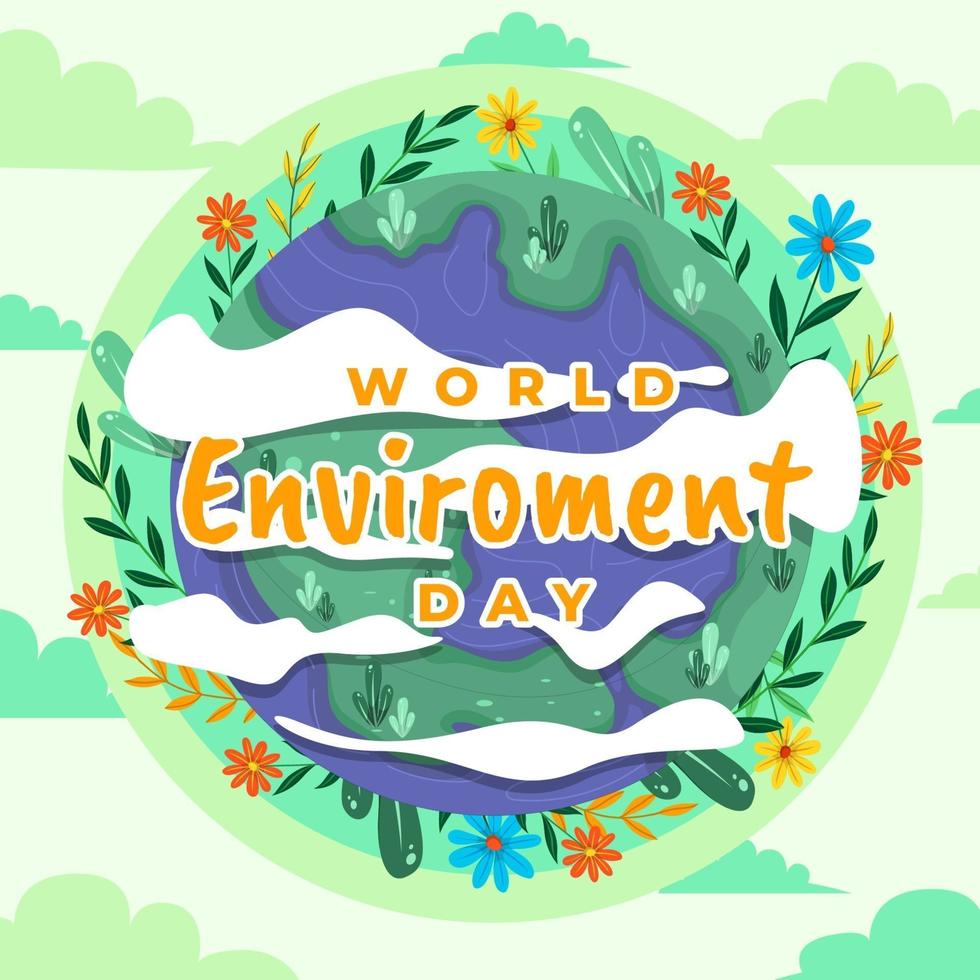 dia Mundial do Meio Ambiente. o mundo perfeito. ilustração vetorial vetor