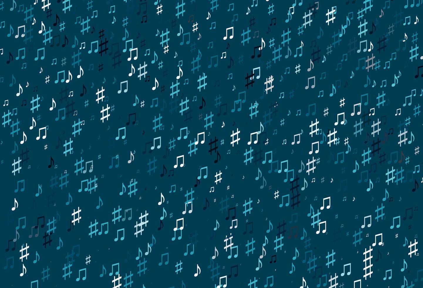 padrão de vetor azul claro com elementos de música.