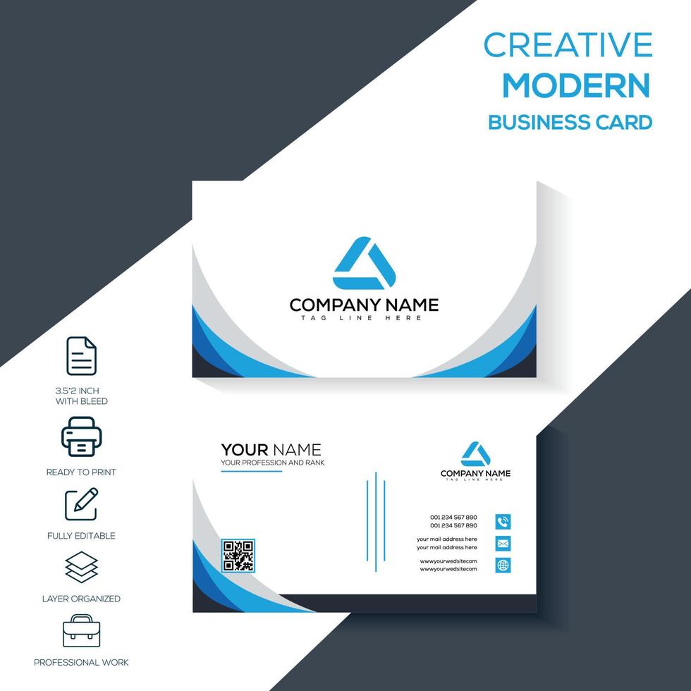 moderno, cartão de visita corporativo, design de cartão v, design corporativo vetor