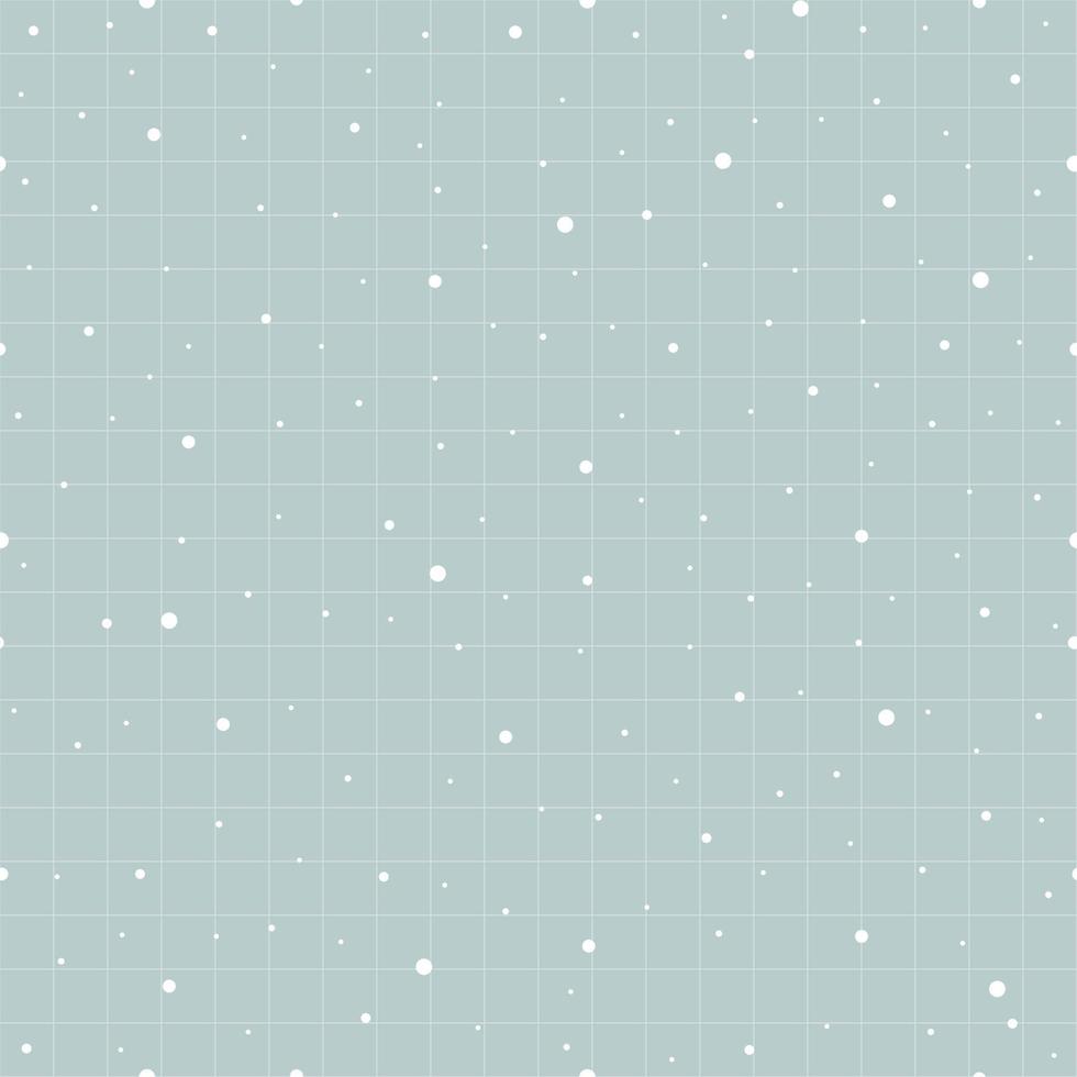 padrão sem costura de inverno o céu com um ponto branco como a neve no fundo azul e uma grade quadrada como papel de parede. design de cenário de ano novo usado para tecido, têxtil, publicação, ilustração vetorial vetor