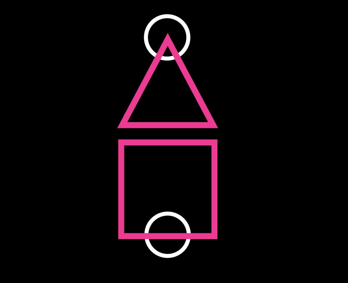 círculo triângulo branco e quadrado símbolo de jogo rosa ícone design gráfico ilustração em vetor filme coreia do sul