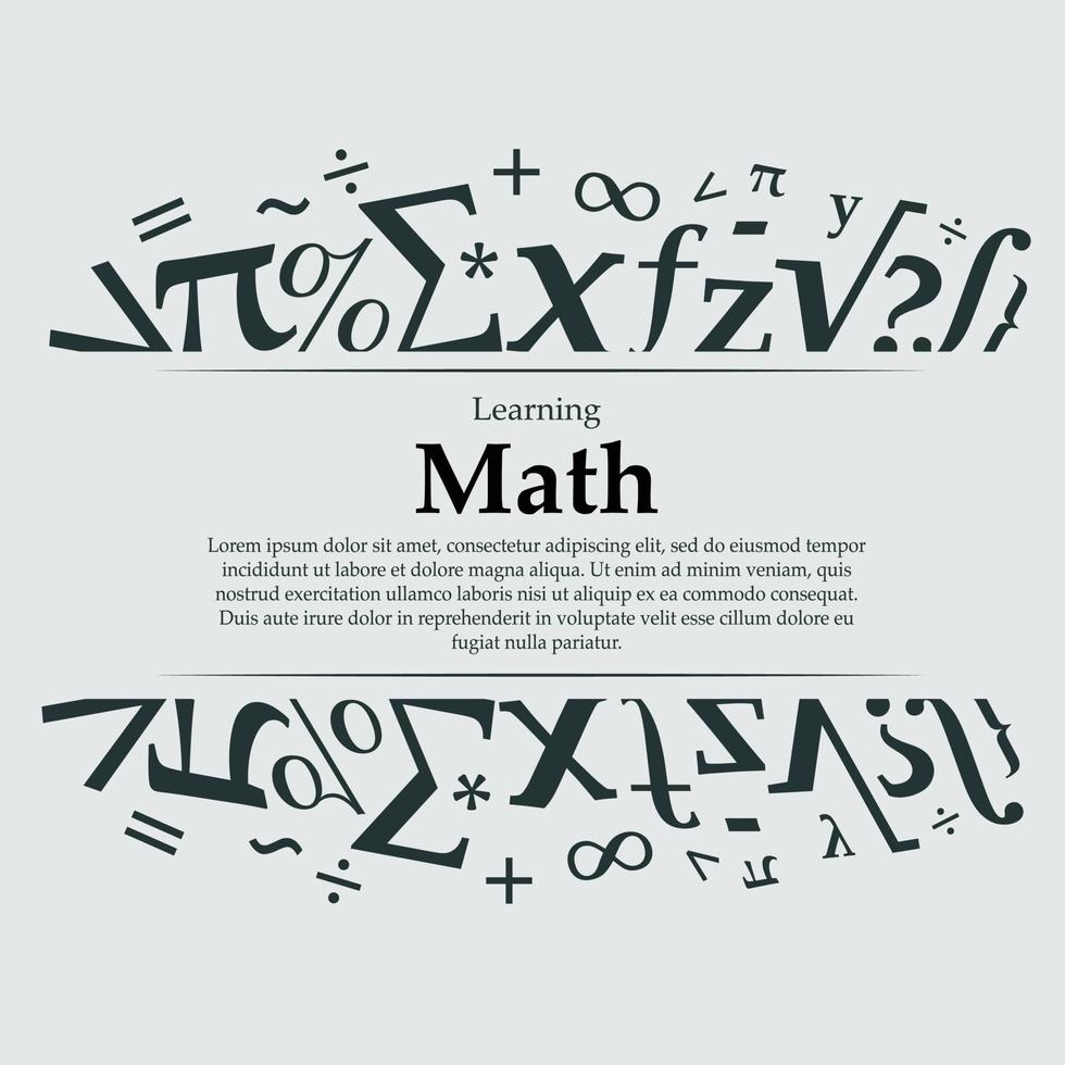 aprendendo fundo de capa de matemática vetor