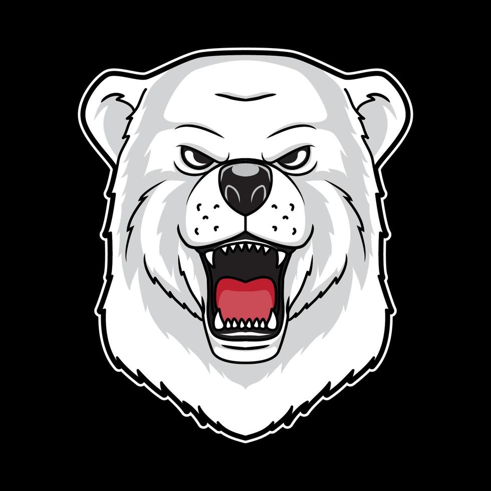 ilustração de cabeça de urso polar vetor