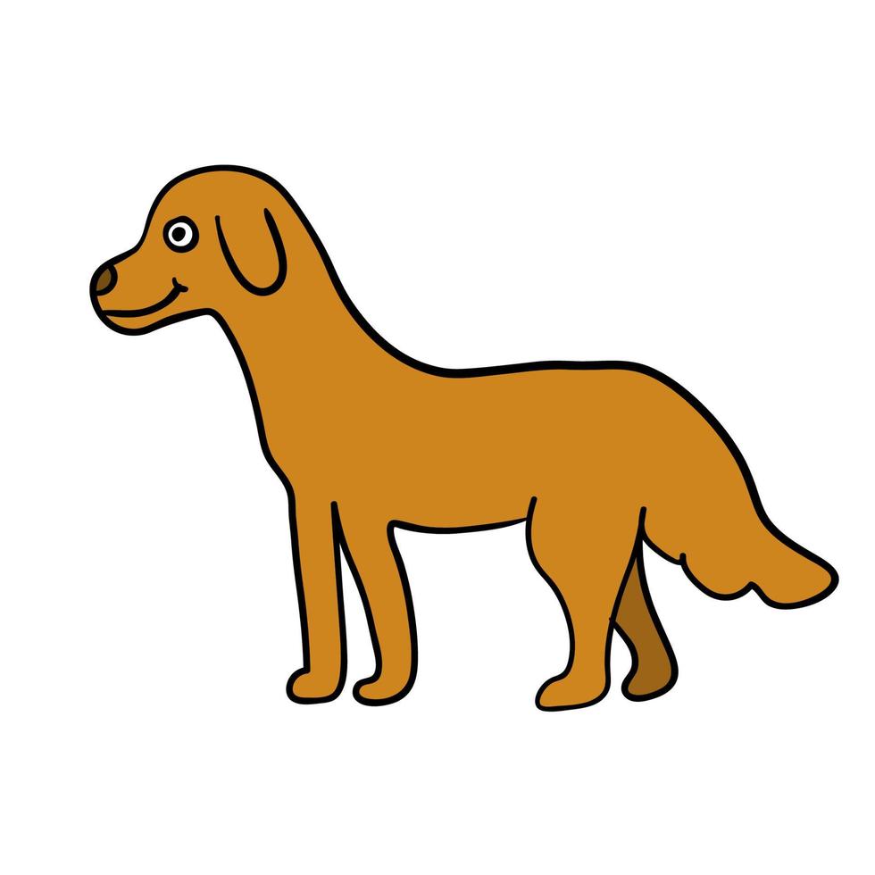 cão linear doodle dos desenhos animados isolado no fundo branco vetor