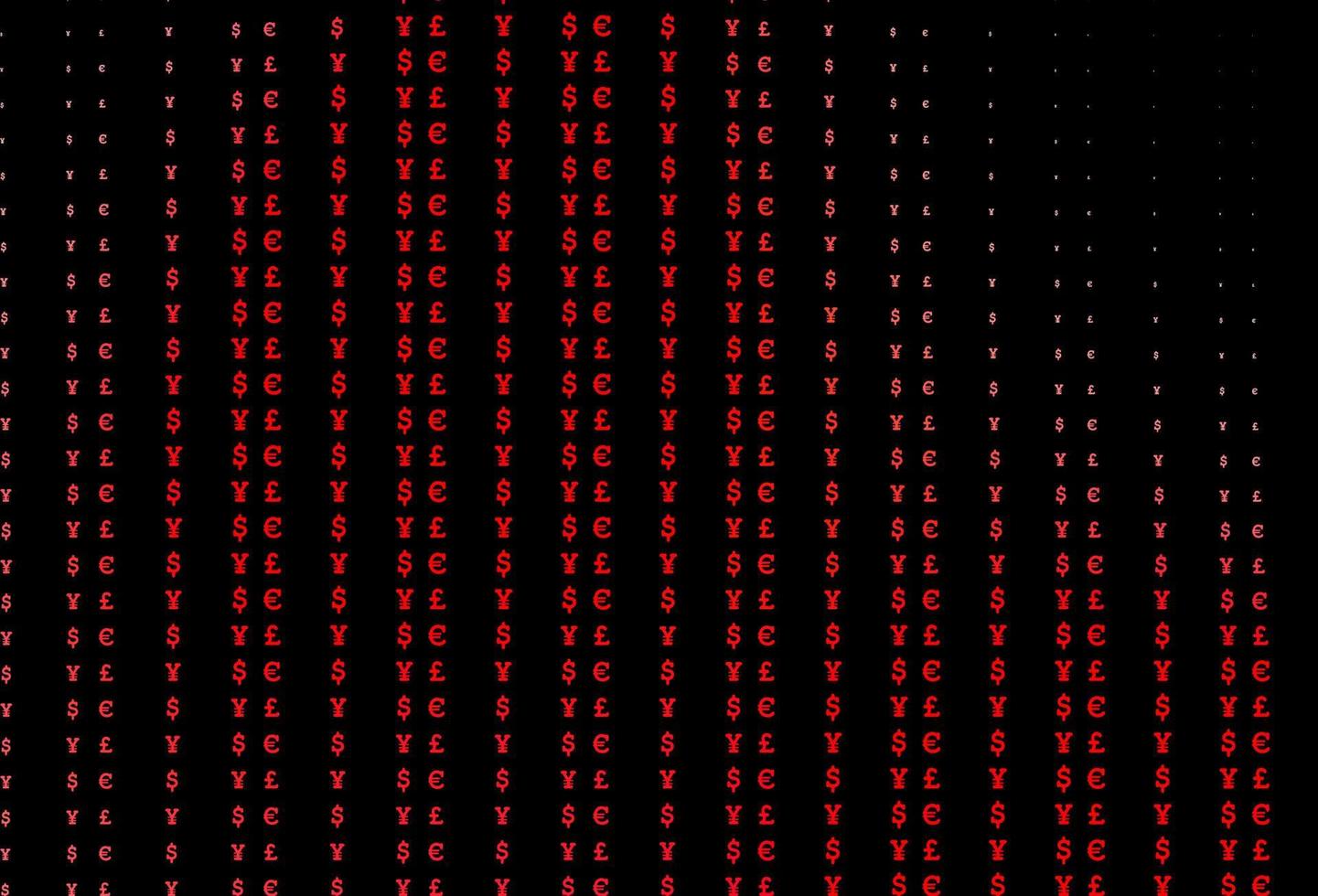modelo de vetor vermelho escuro com eur, usd, gbp, jpy.